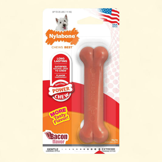 Nylabone Power Chew Femur Dog Chew Toy, Beef Medium (1 Count)