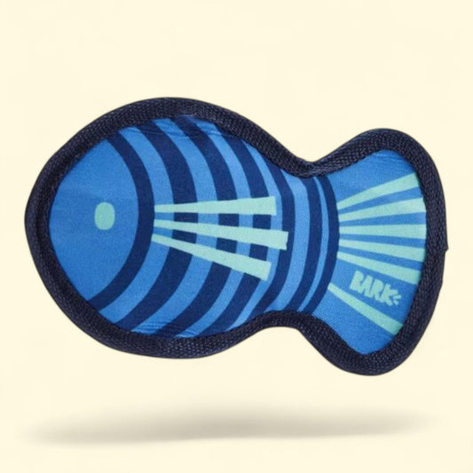 BARK Super Chewer Flingray Tug, Ocean Sting Ray, Blue, Rubber Dog Toy