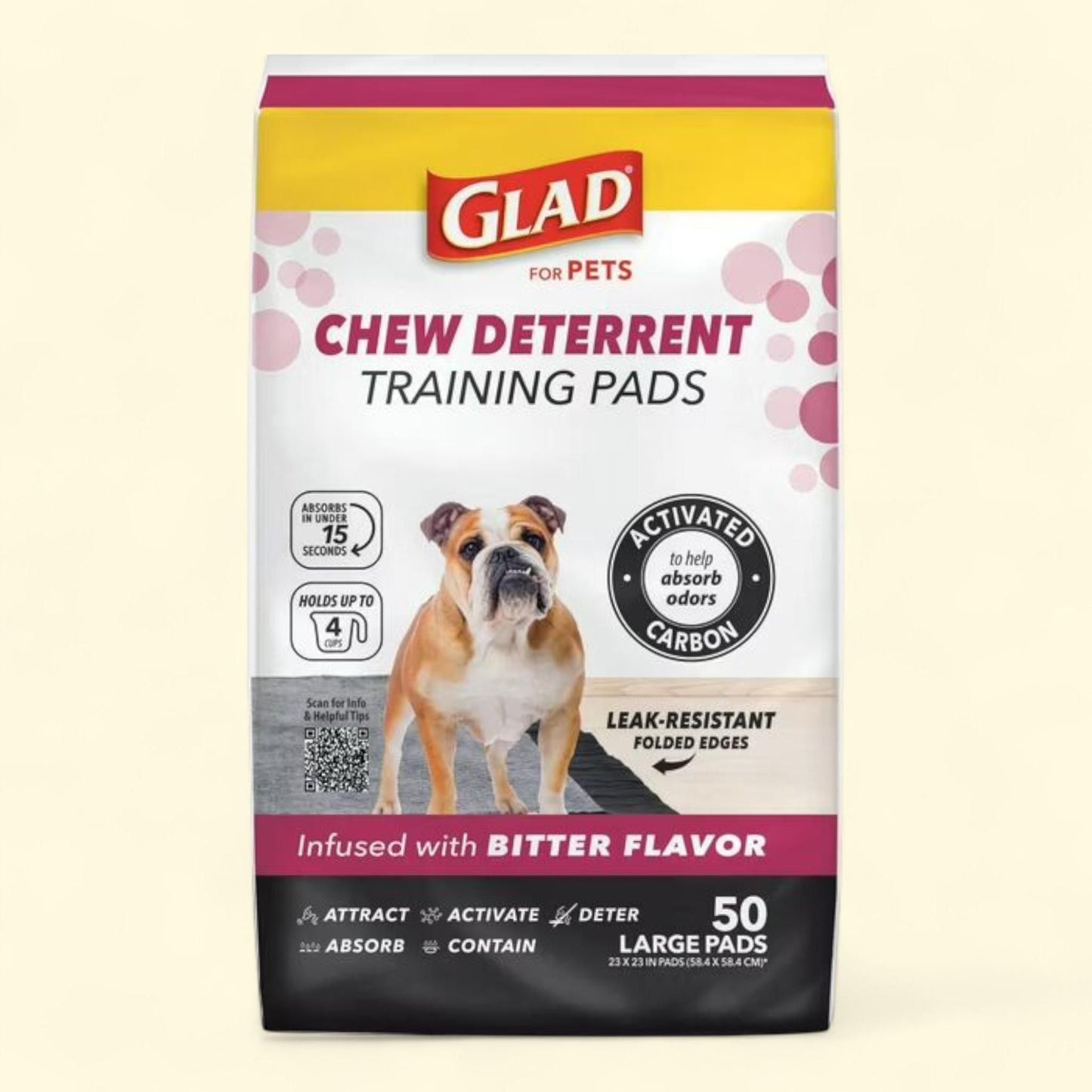 Glad Puppy Training Pads, 23"x23" 50ct