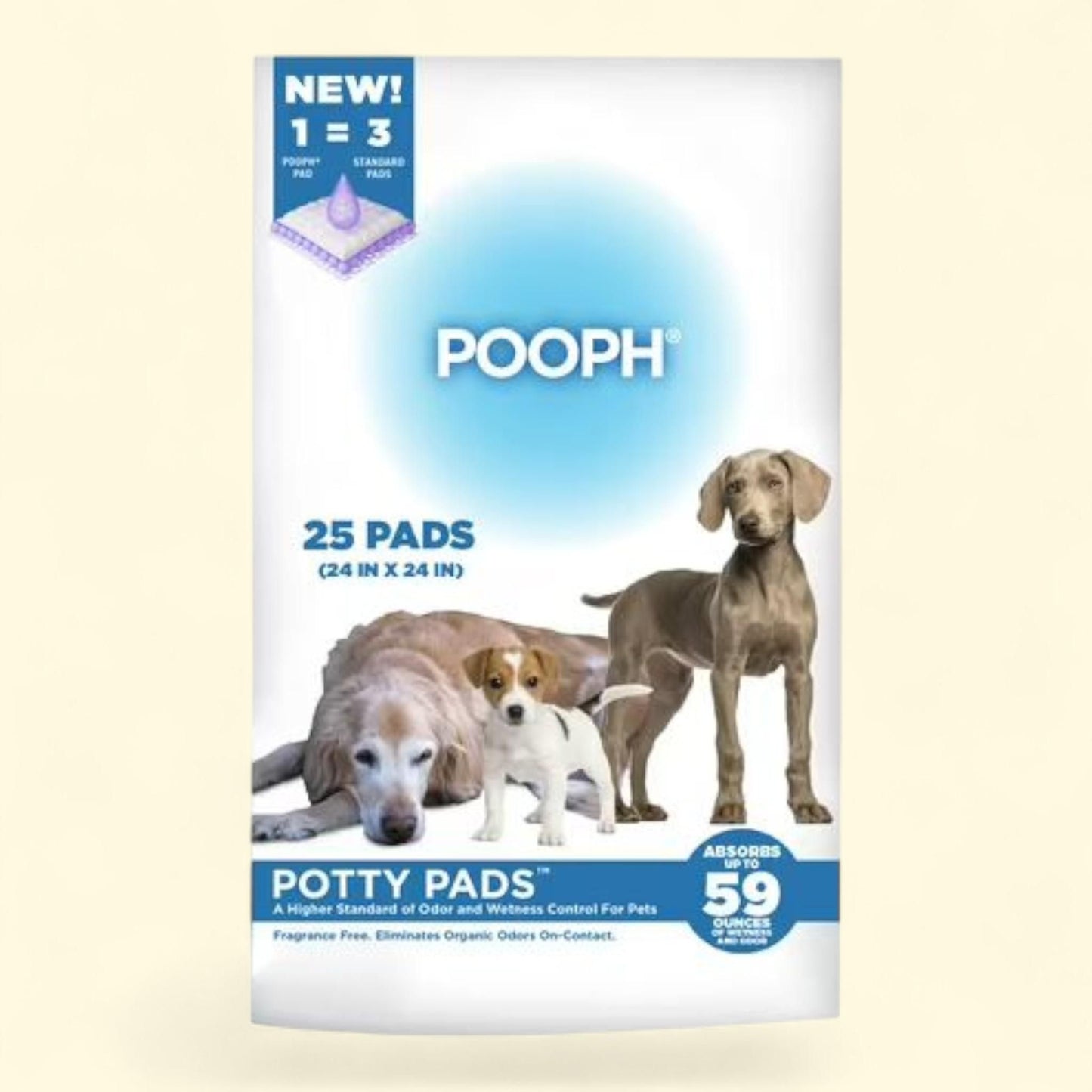 Pooph Potty Pads, 25 Count, Fragrance-Free, No Harsh Chemicals