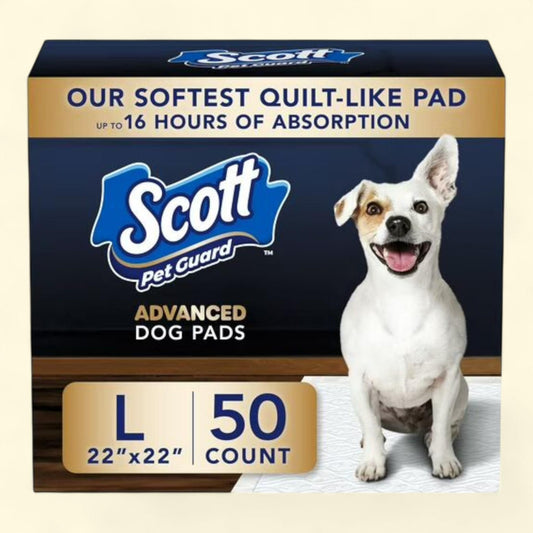 Scott Pet Guard Advanced Dog Pads, Large - 22" x 22", 50 Pack