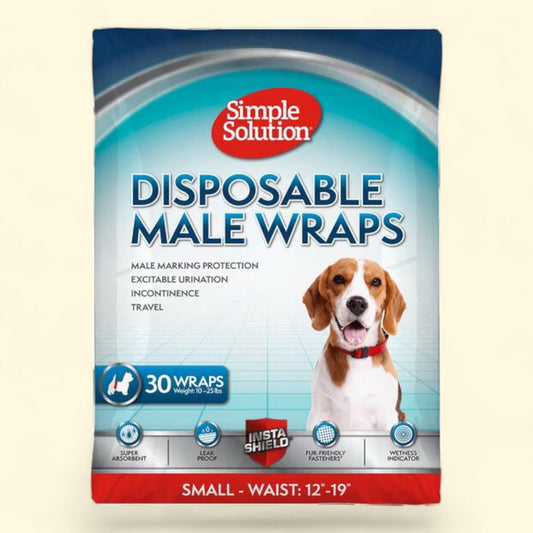 Couches jetables pour chiens Simple Solution, modèle pour mâles, taille S, paquet de 30