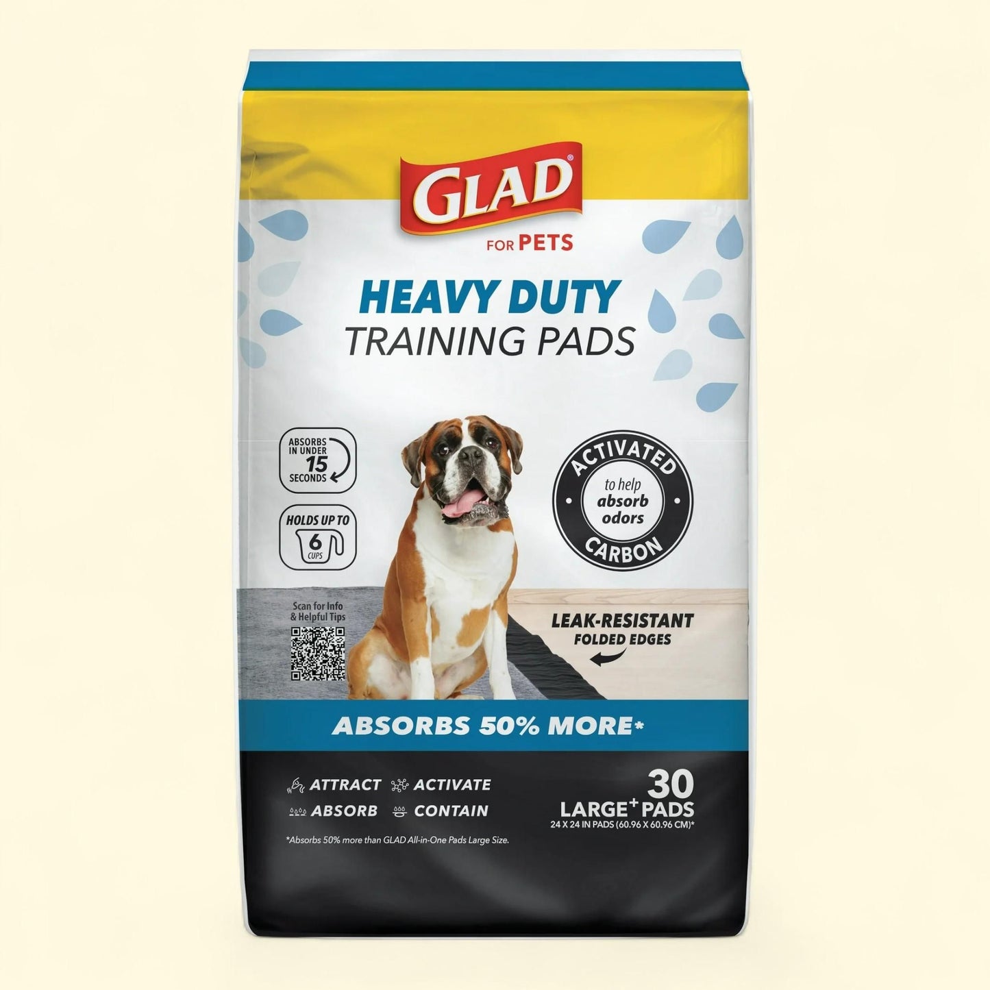Glad For Pets Dog Training Pads, 24" x 24" 30 Count