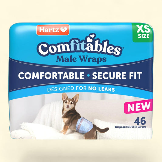 Hartz Comfitables Male Dog Wraps, XS 46 Count