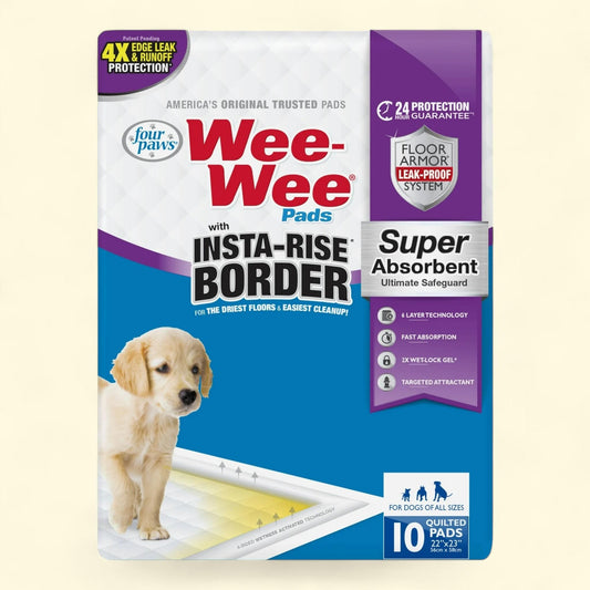 Four Paws Wee-Wee Insta-Rise Border Potty Training Dog & Puppy Pads, 10ct