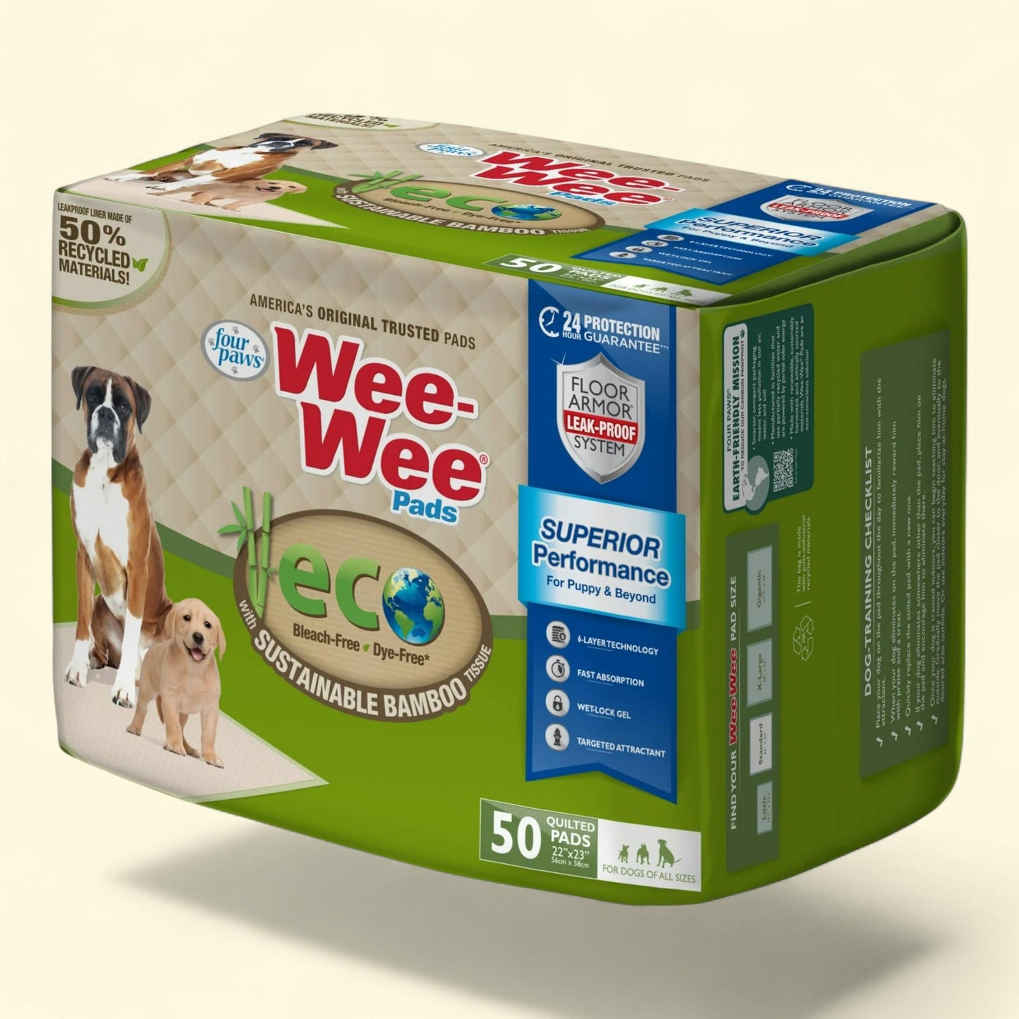 Four Paws Wee-Wee Dog Pee Pads, 22" x 23" (50 Count)