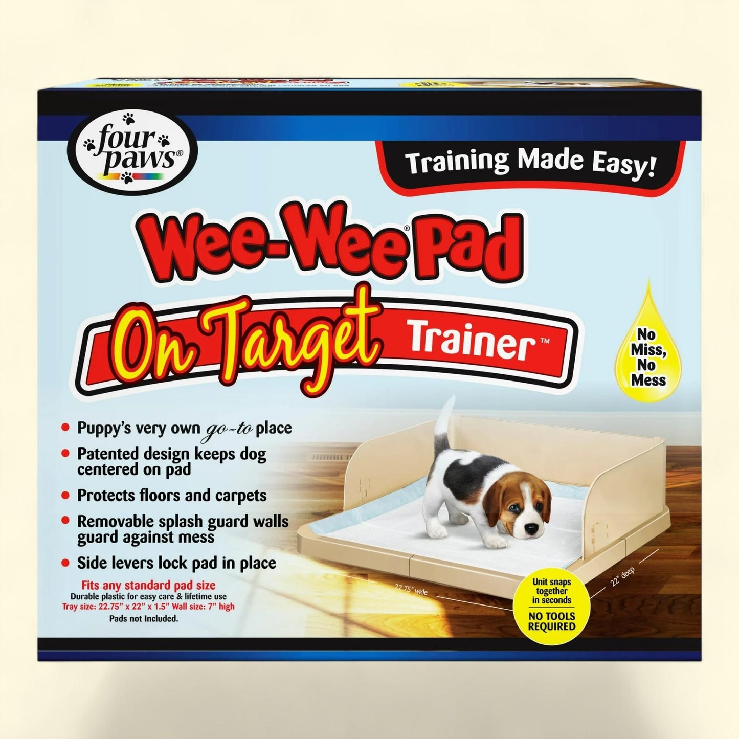 Tapis d'apprentissage « Wee-Wee Pad On Target » de Four Paws pour chiens et chiots, 56 cm x 58 cm