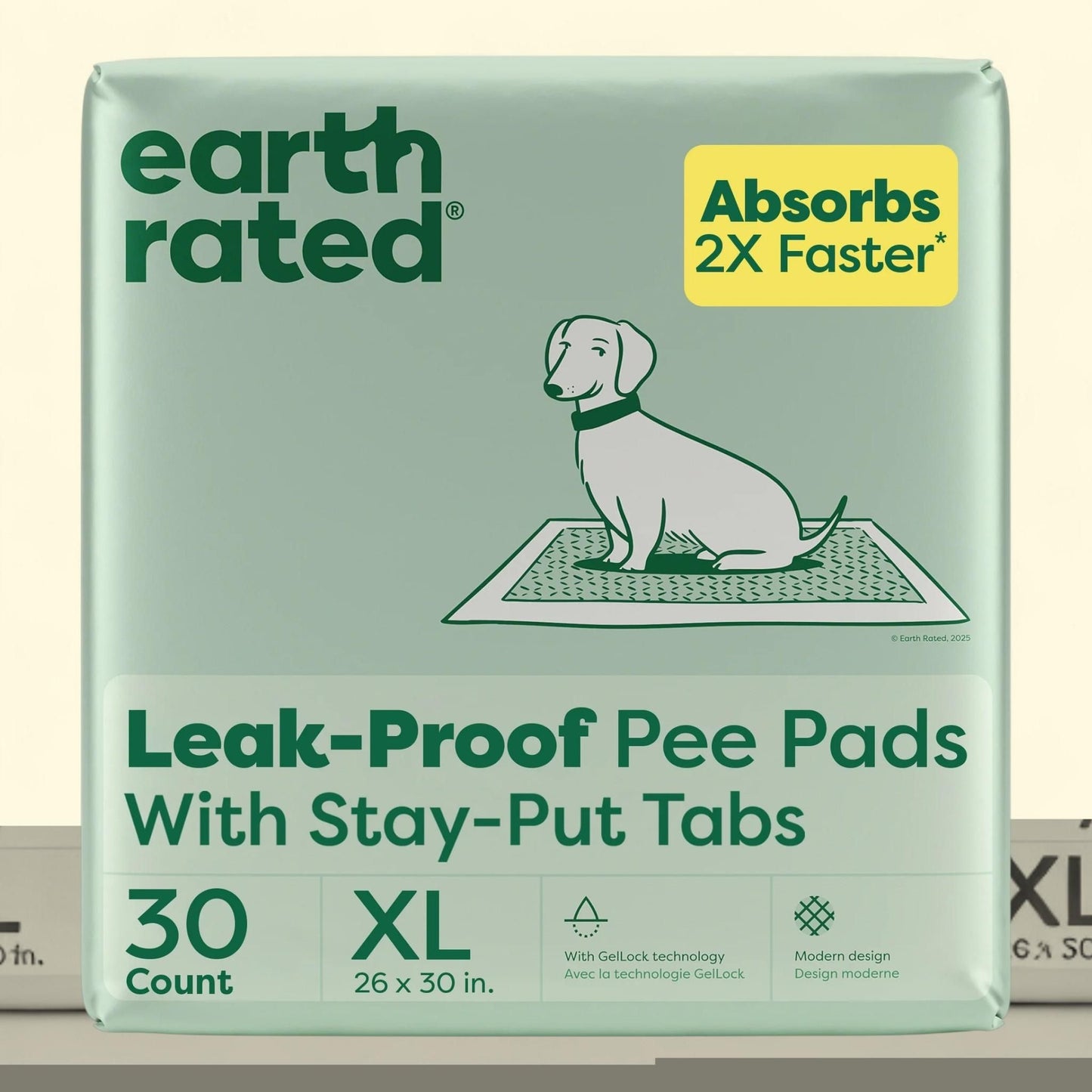 Earth Rated Pee Pads, XL, 26x30 in., 30ct