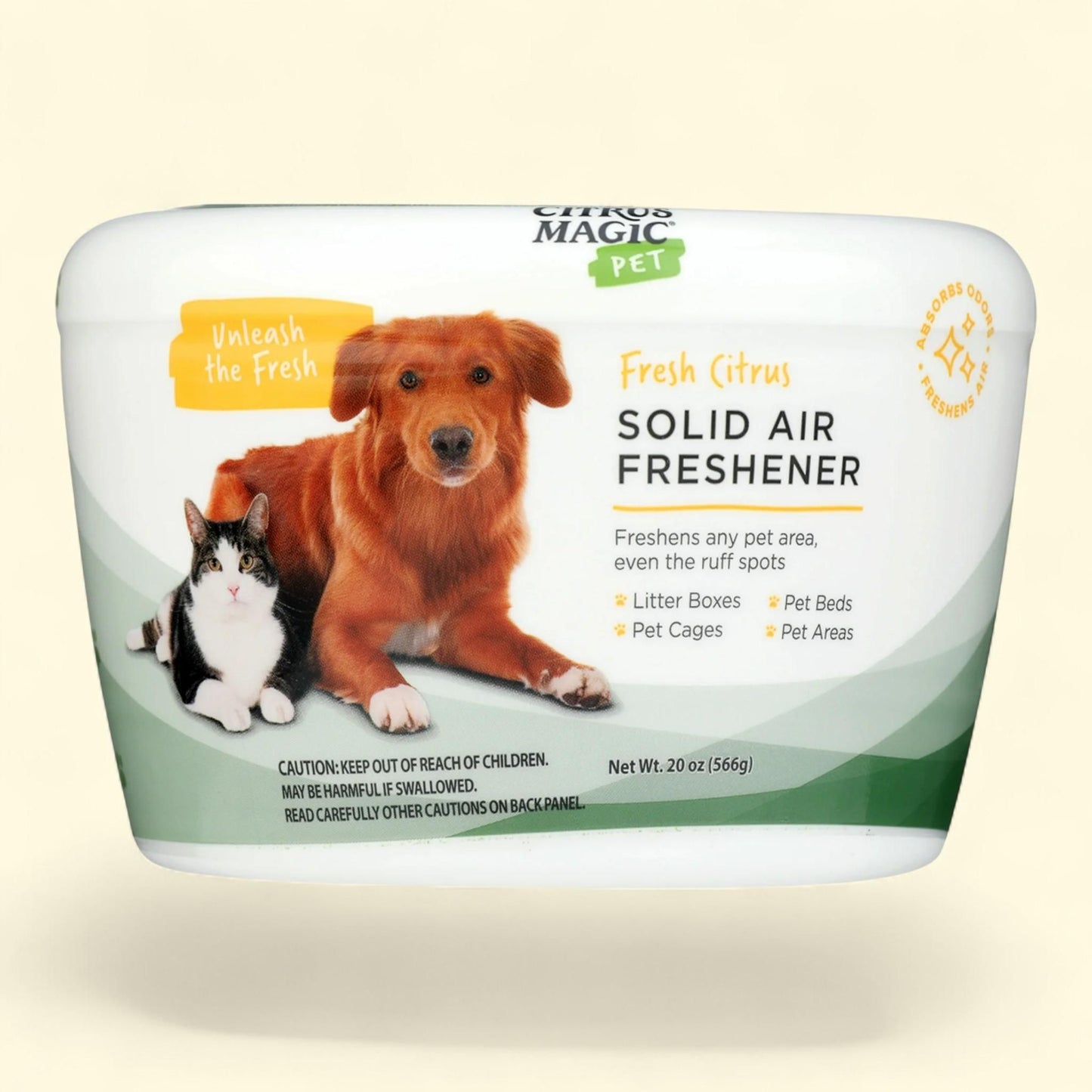 Absorbant d'odeurs solide pour animaux de compagnie Citrus Magic, parfum agrumes frais, 591 g