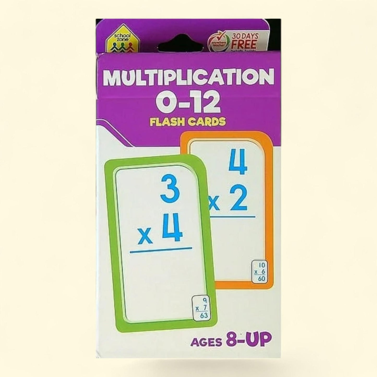 School Zone Multiplication Flash Cards, 0-12, Walmart Exclusive, Ages 8-up