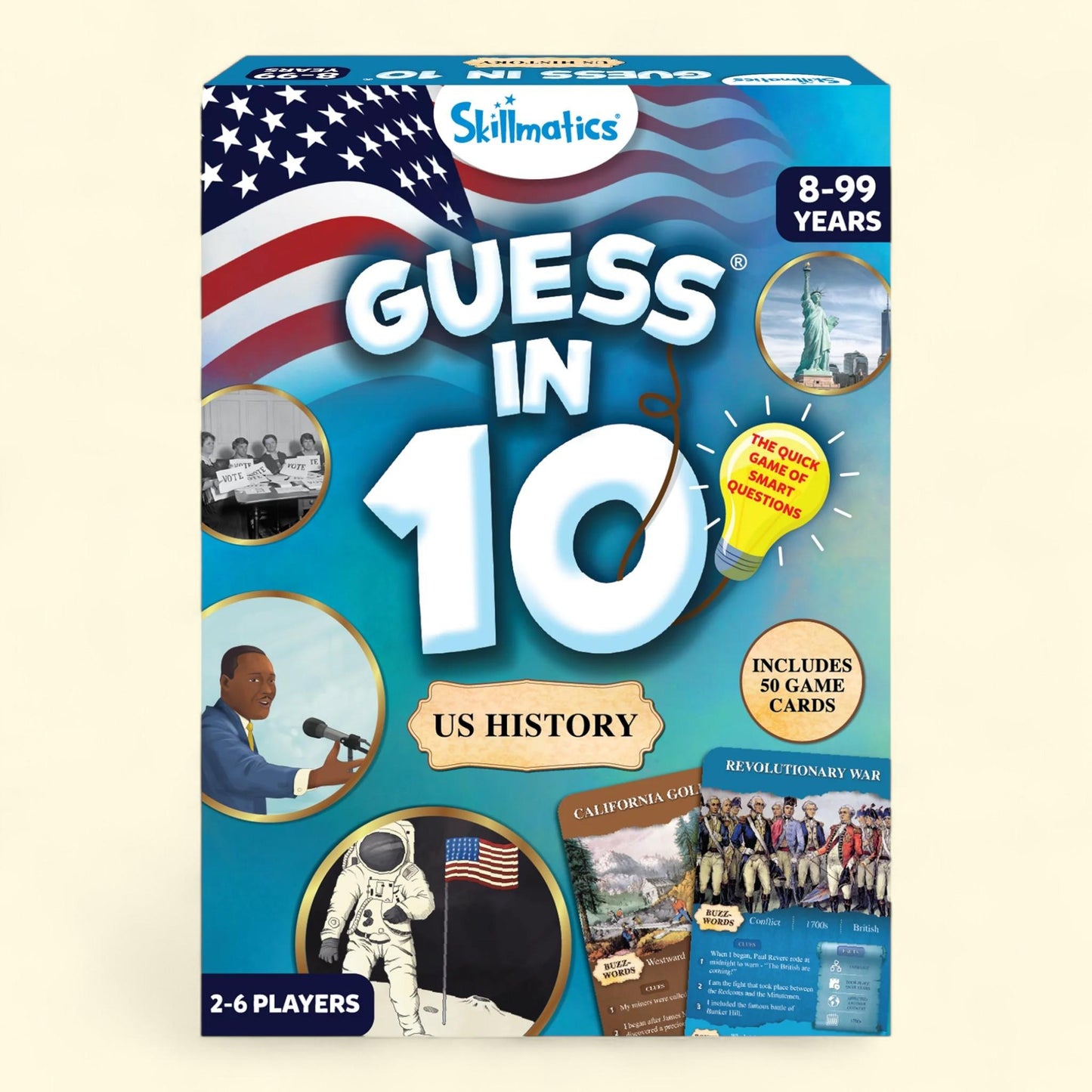 Skillmatics Guess in 10, US History, Flash Cards, Ages 8+, One Size