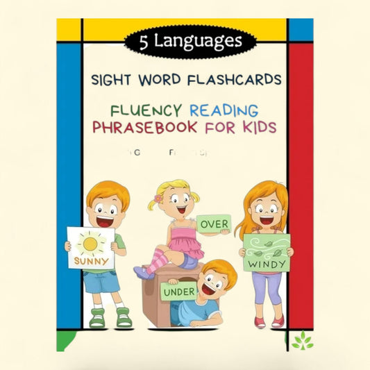5 Languages Sight Word Flashcards, 120 Kids Flash Cards, English German French Spanish Russian, Level 1-4