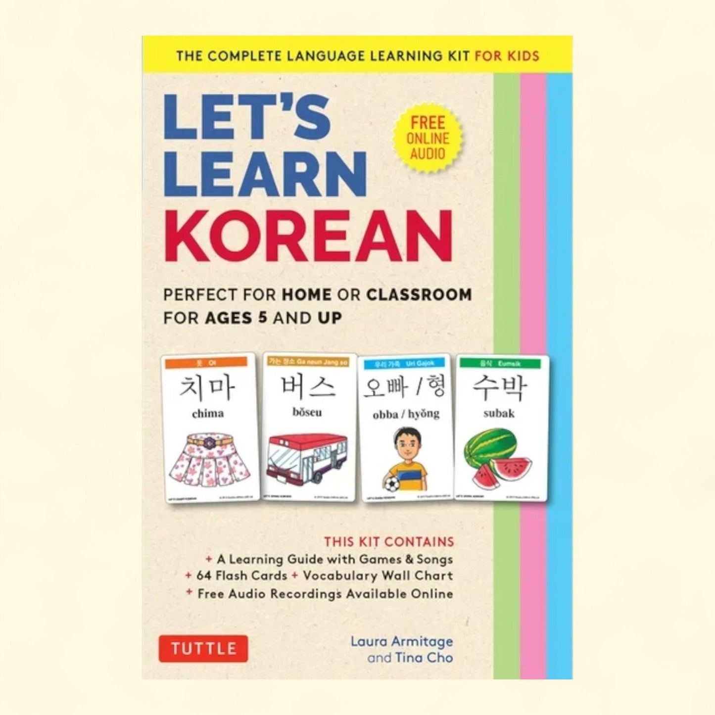 Let's Learn Korean Flash Card Kit, 64 Flash Cards