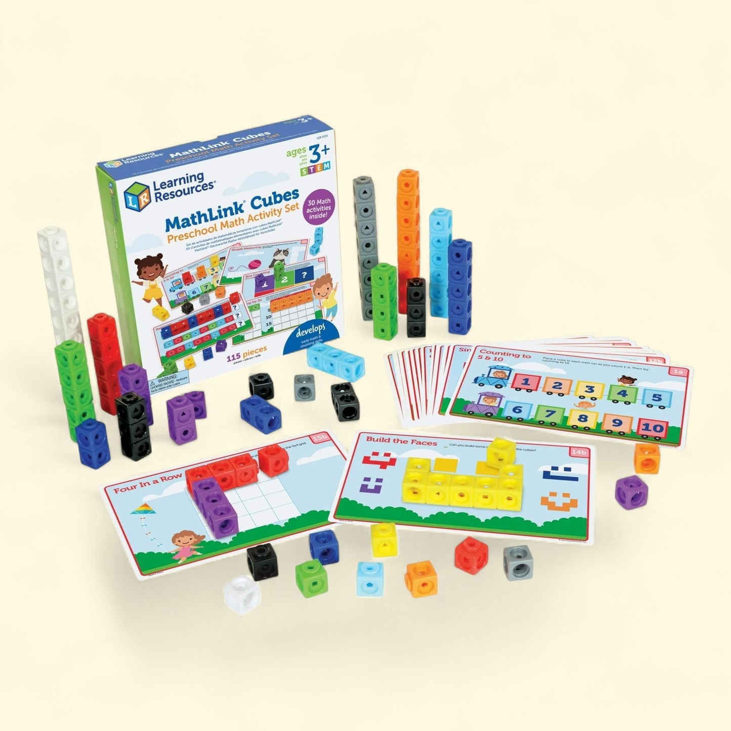 Learning Resources MathLink Cubes, Preschool Math Activity Set, Ages 3 and Up