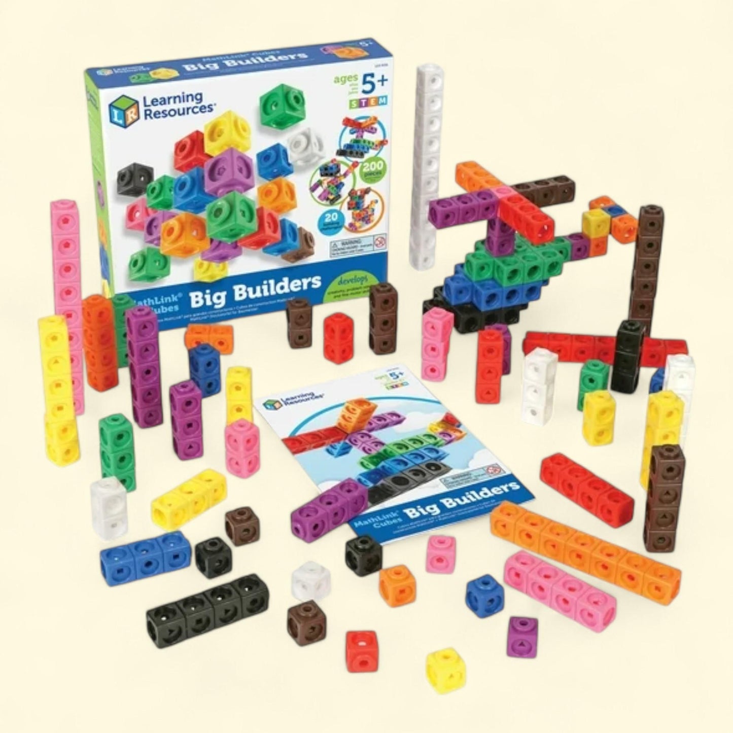 Learning Resources MathLink Cubes Big Builders, Ages 5 and Up,  Size: Kindergarten Games