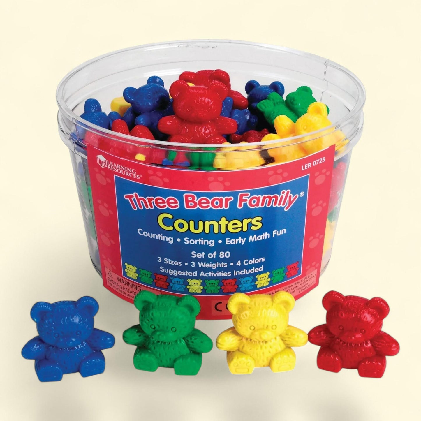 Learning Resources Three Bear Family Counters, Set of 80, Ages 3+