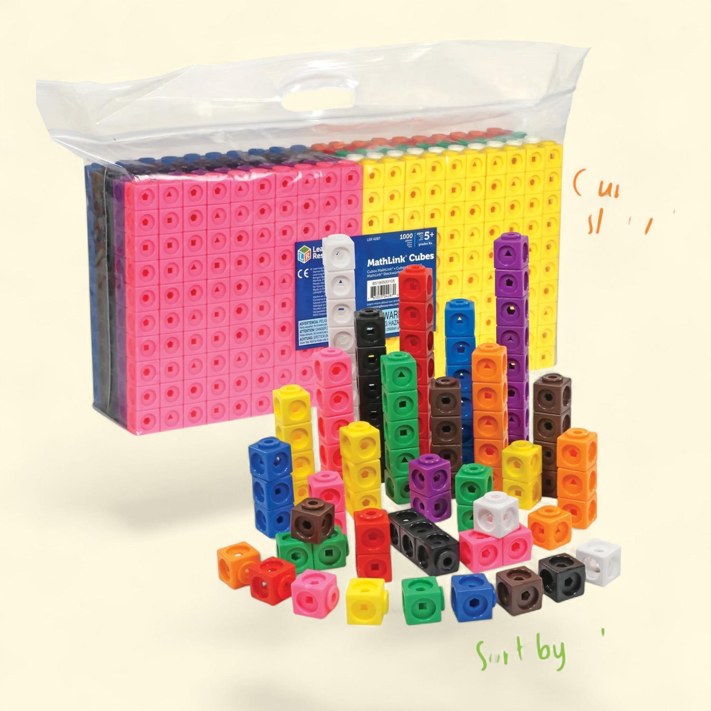 Learning Resources Mathlink Cubes, Set of 1000, Ages 5+