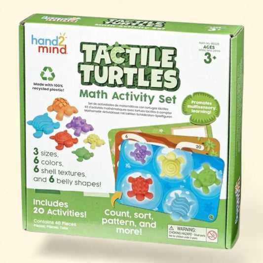 hand2mind Tactile Turtles Math Activity Set,  Math Counters for Kids, Color Sorting Toys, Sensory Turtle Game,  Ages 3+