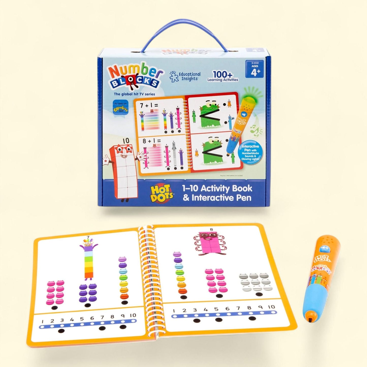 Educational Insights Hot Dots Numberblocks Workbook & Pen, Numbers 1-10, Ages 4+
