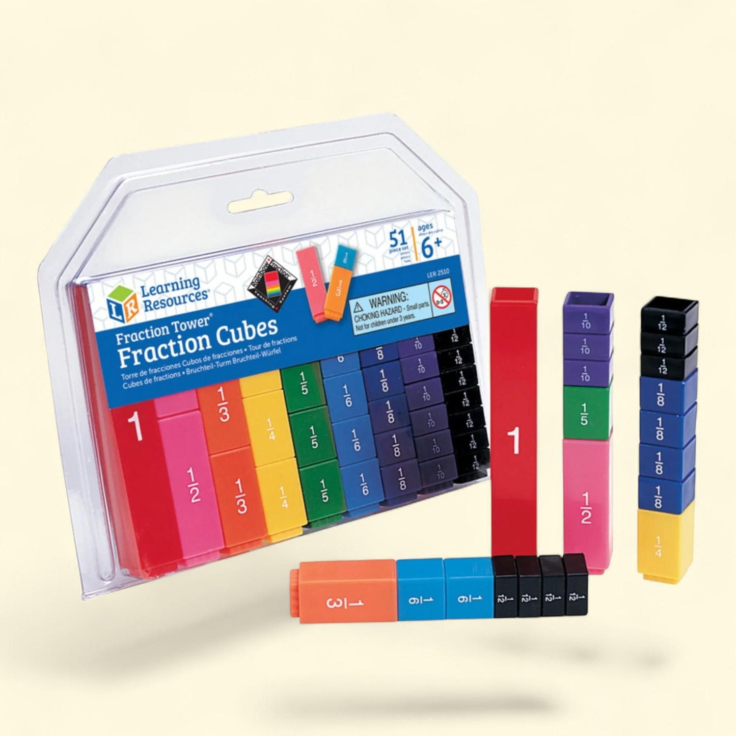 Learning Resources Fraction Tower Cubes,  Ages 6+