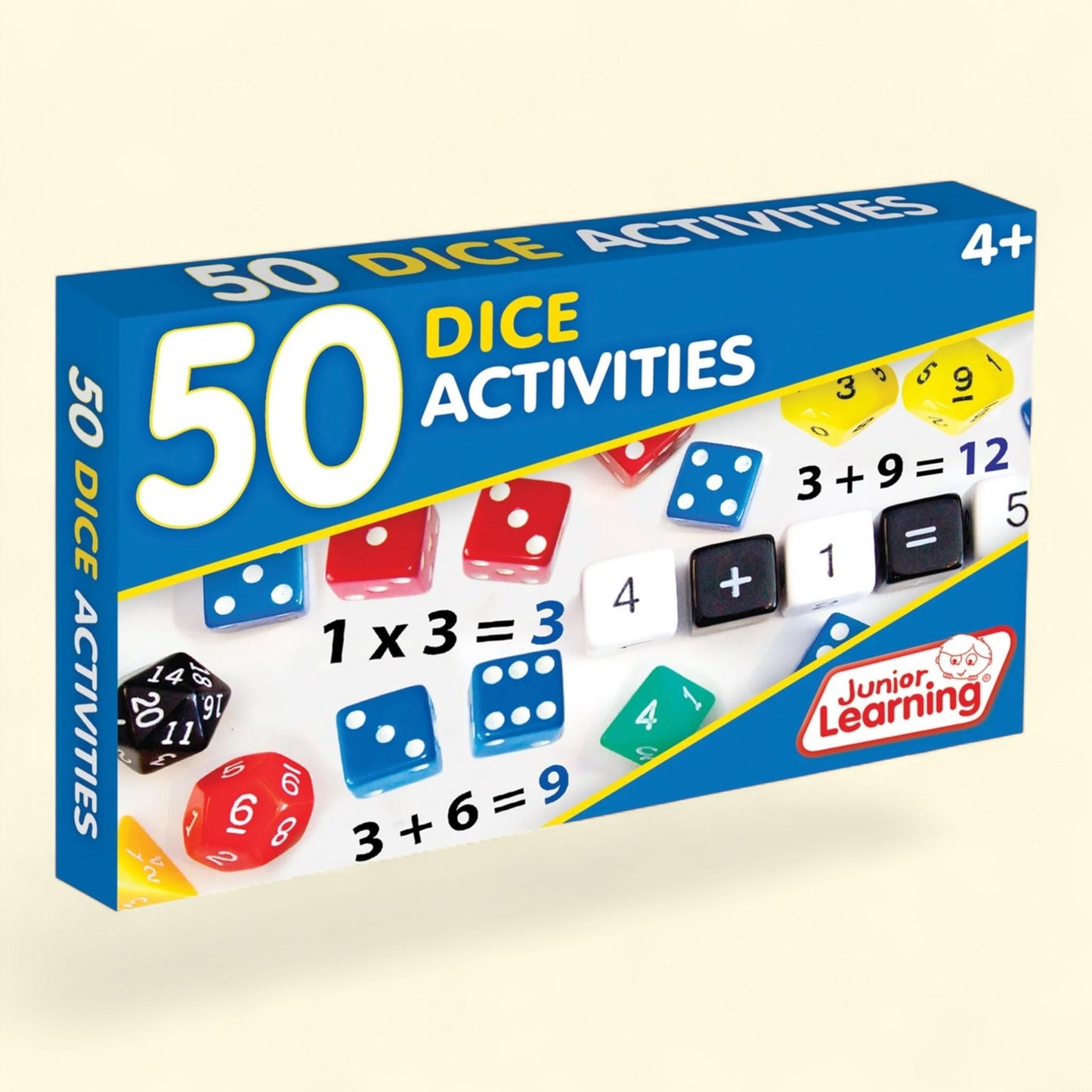 Junior Learning 50 Dice Activities, Ages 5-6, Kindergarten Grade 2, Math Numbers, Home School Educational Resources