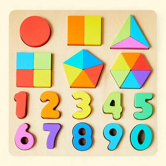 Spark Create Imagine Wooden Shape and Number Puzzle, Baby and Toddler Toys