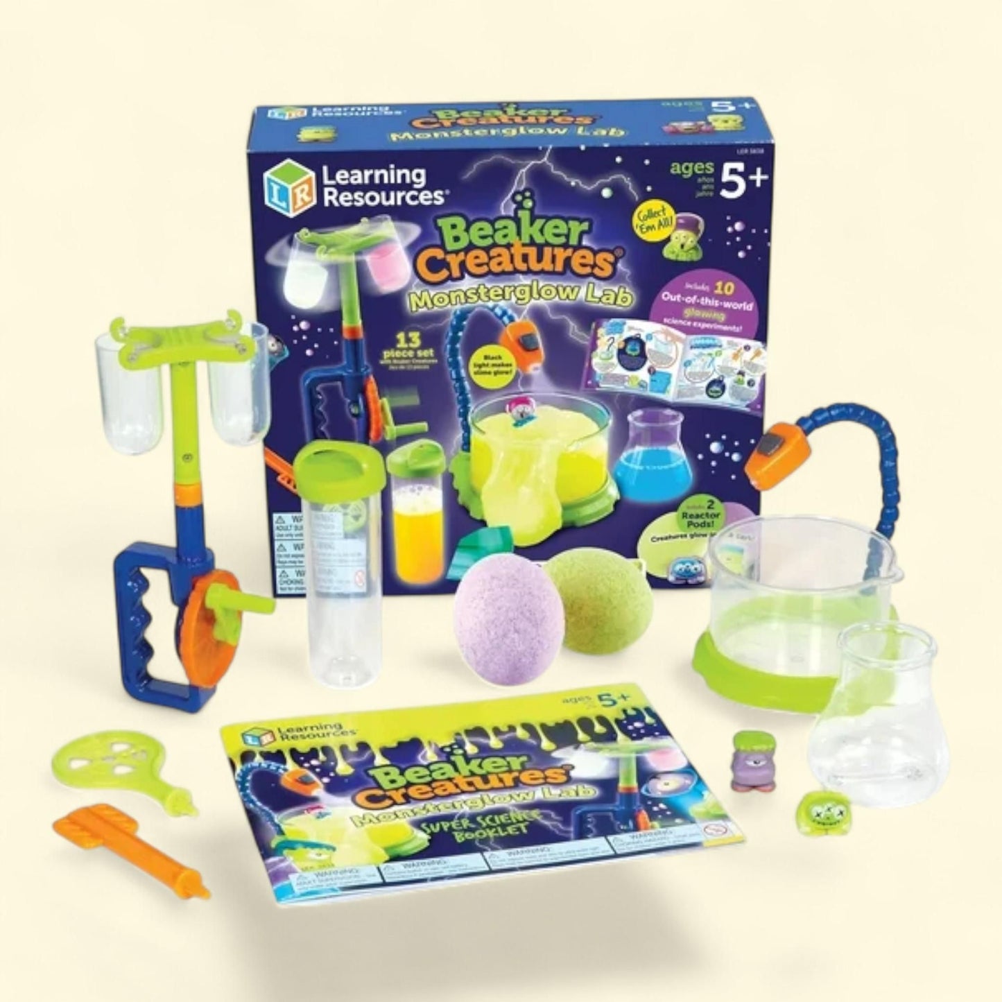 Learning Resources Beaker Creatures Monsterglow Lab, 13 Pieces