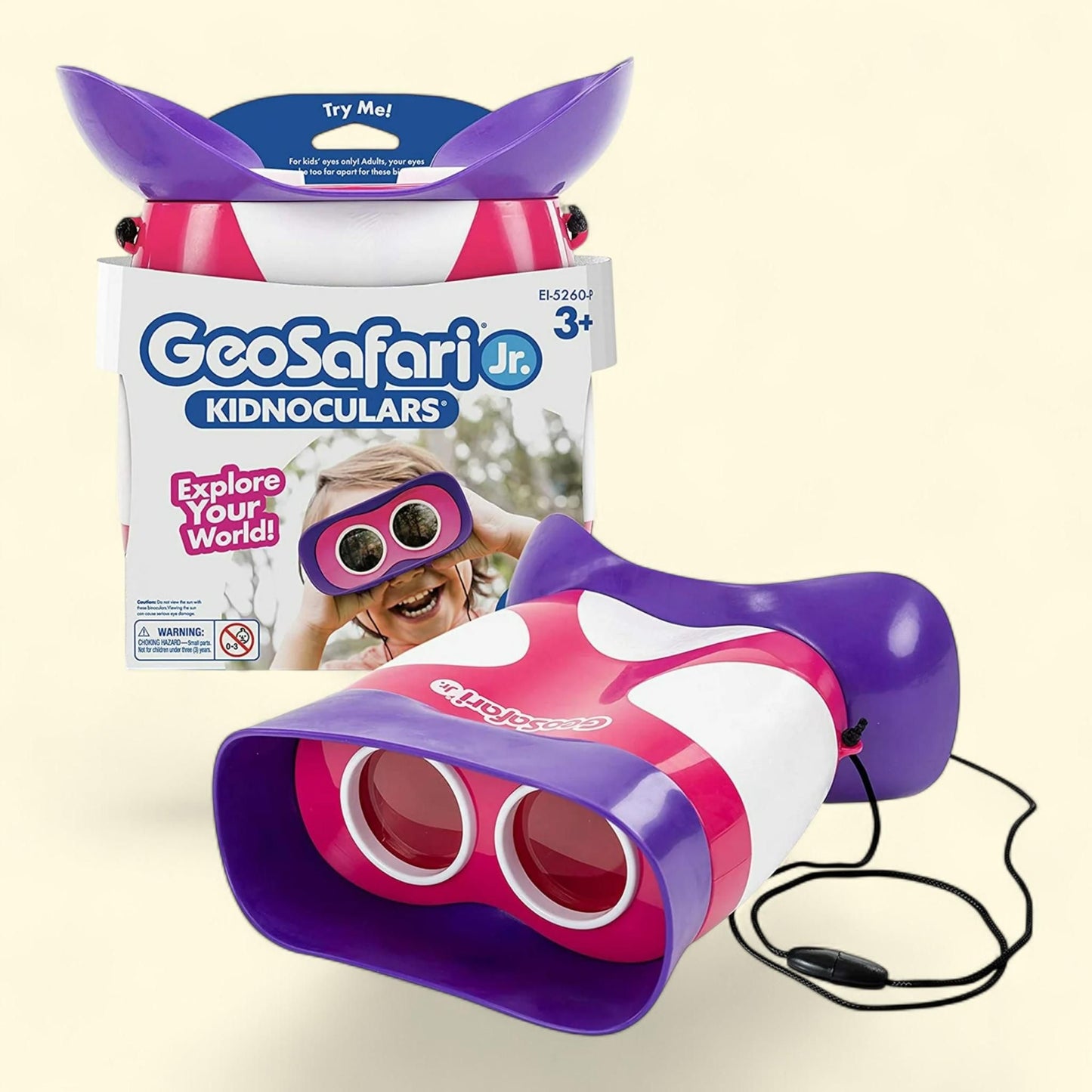 Educational Insights GeoSafari Jr. Kidnoculars, Pink, 1 Pair