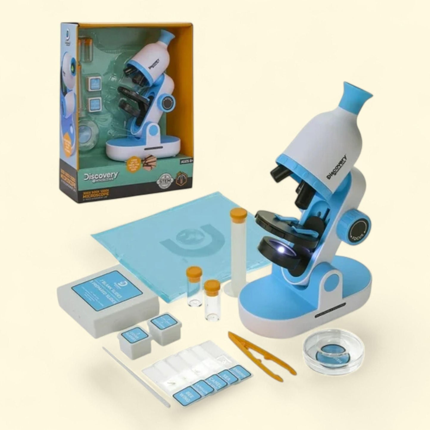 Discovery #MINDBLOWN Microscope, 41-Piece Experiment Lab Set, 1200X, 600X, 300X, Children and Elementary School