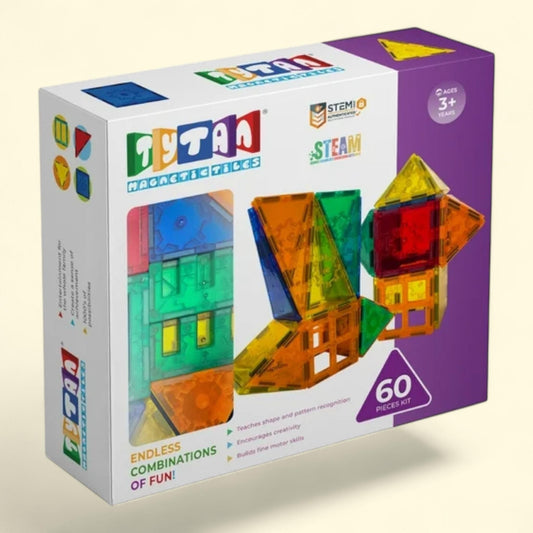 Tytan Magnetic Tile Building Set, 60-Piece, Ages 3+