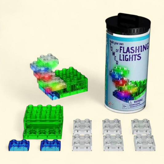 E-Blox: Circuit Blox: BYO Tower of Flashing Lights - Color-Changing LED Blocks Kit, Stack & Build 3D Brick Creations Set, DIY STEM Toy, Kids Ages 8+