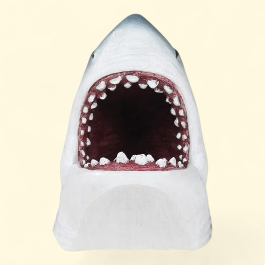 Penn-Plax Jaws Aquarium Fish Tank Decoration, Gray Shark Swim-Through, 4.25 in