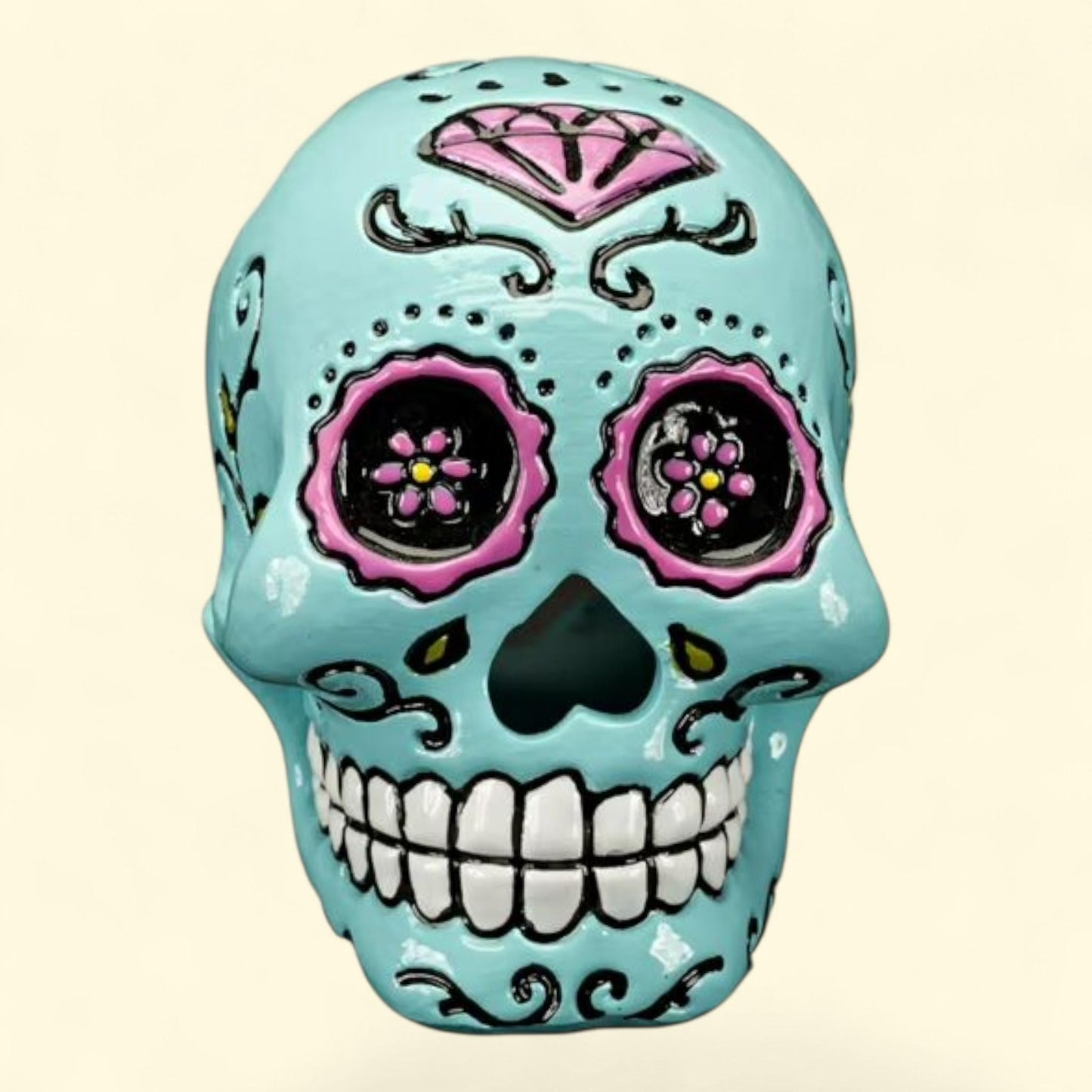 Penn-Plax Sugar Skull Aquarium Decoration, 2.5 in