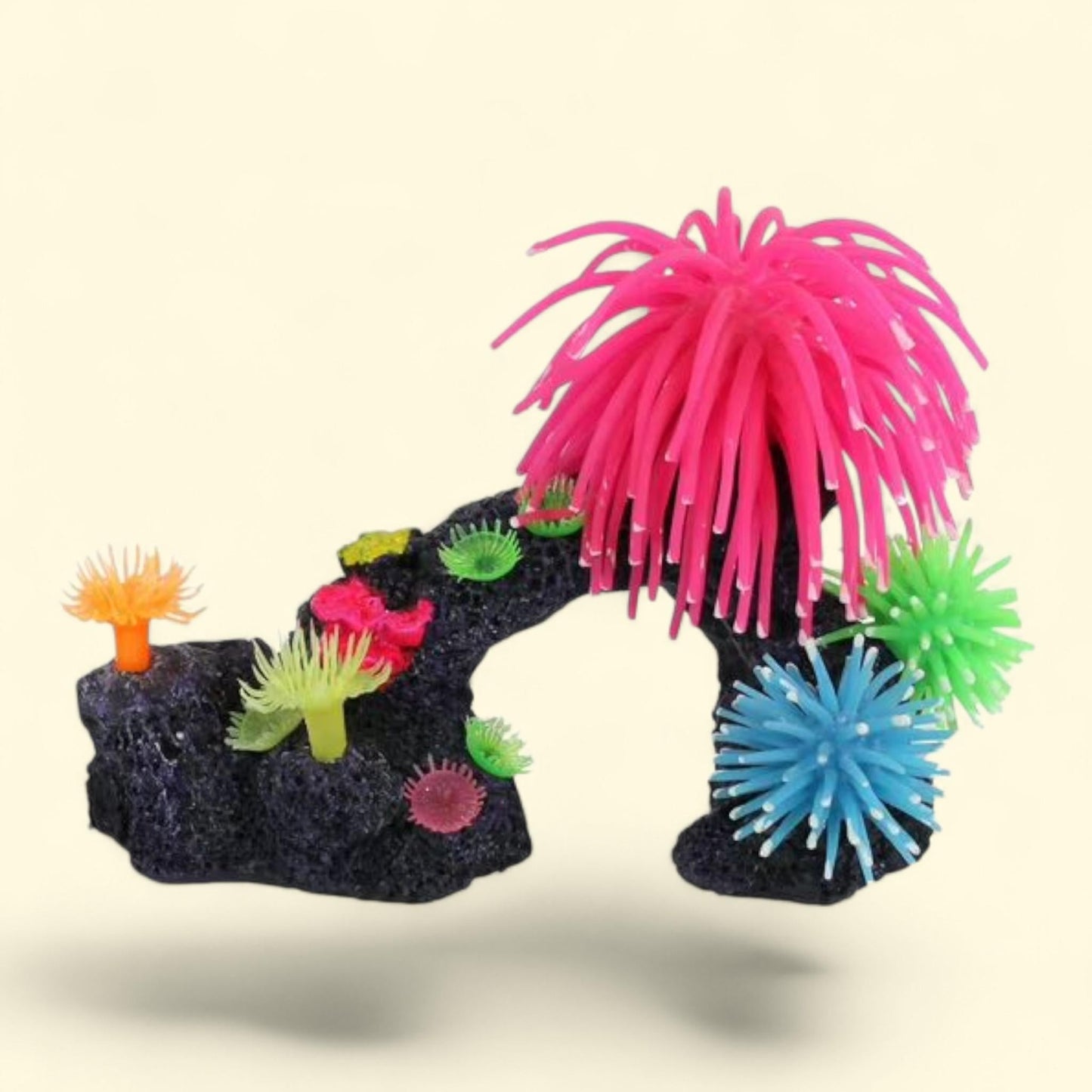 Décoration d'aquarium Penn-Plax « Récif de corail », anémone en silicone rose, 9 cm