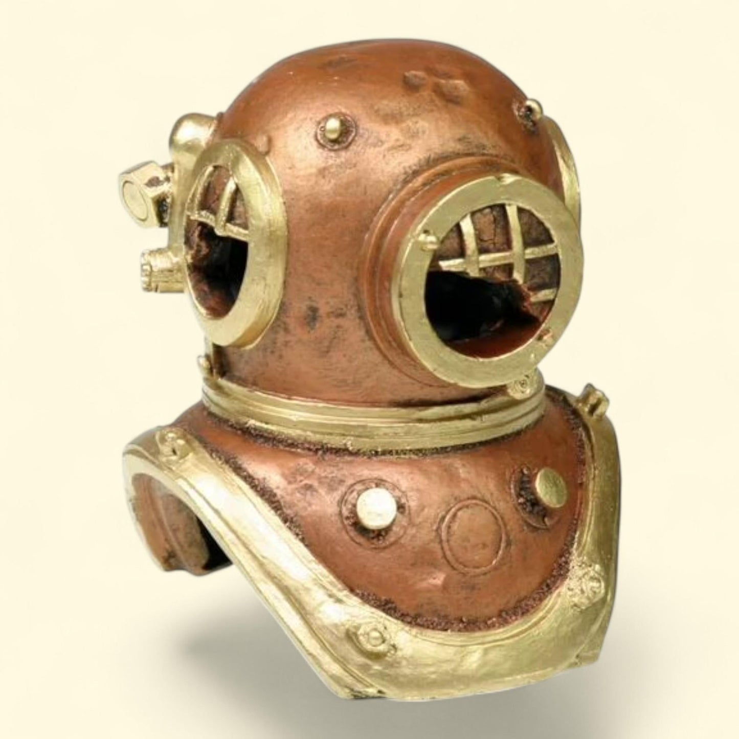 Aqua Culture Helmet Aquarium Ornament, Bronze,6.25 in