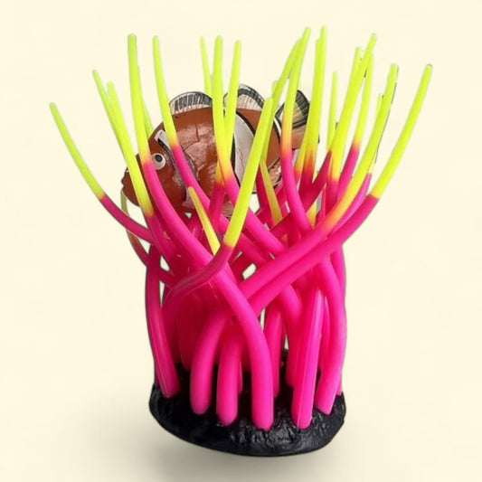 Décoration d'aquarium « Anémone de mer » Sporn, multicolore, en silicone, 10 cm