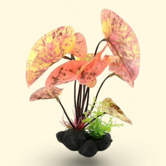 Pink Plastic Aquarium Tank Plant Waterscape Decor Ornament, Resin Base, 1.97 in