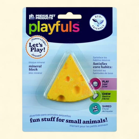 Prevue Pet Products Say Cheese! Mineral Block Small Animal Chew Toy, Small