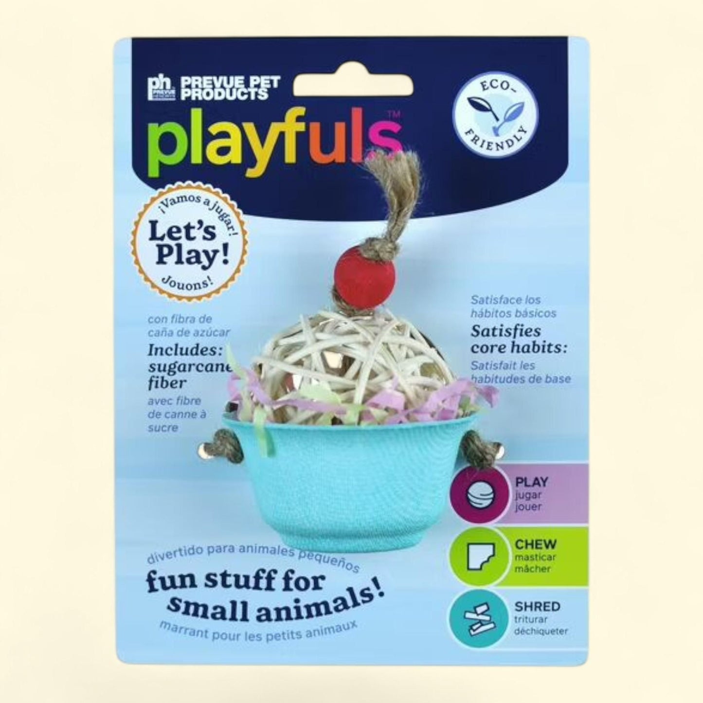 Prevue Pet Products Sugarcane Cupcake Small Animal Chew Toy, Small