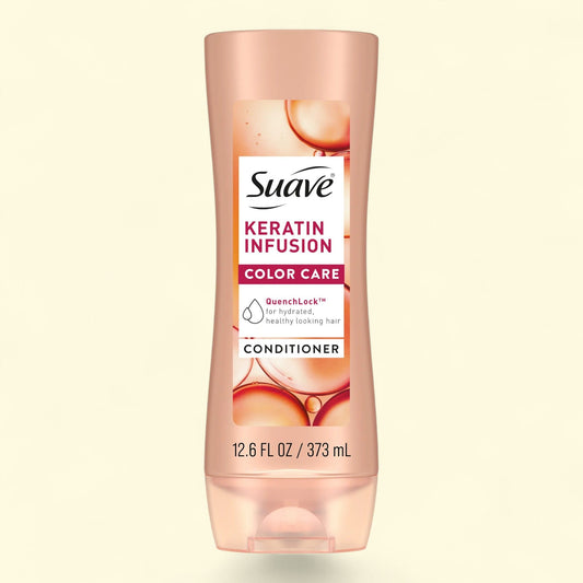 Après-shampoing Suave Professionals à l'infusion de kératine, soin pour cheveux colorés, 370 ml