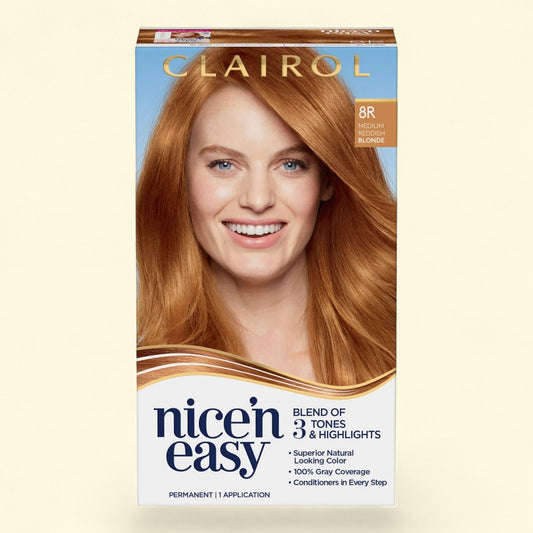 Clairol Nice'n Easy, 8R Medium Reddish Blonde, 1 Application, 1 pk