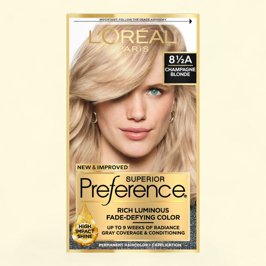 L'Oreal Paris Superior Preference Permanent Hair Color, 8.5A Champagne Blonde, 1 Kit