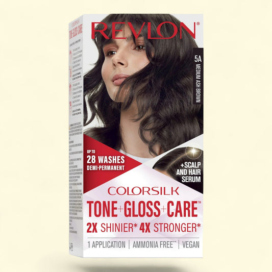 Revlon ColorSilk Hair Color, 5A Medium Ash Brown, 4.5 fl oz