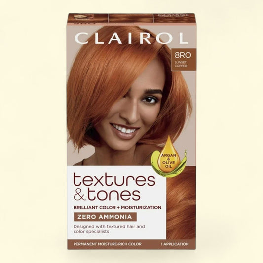 Clairol Textures & Tones Hair Dye, 8RO Sunset Copper, 1 Application, 1 pk