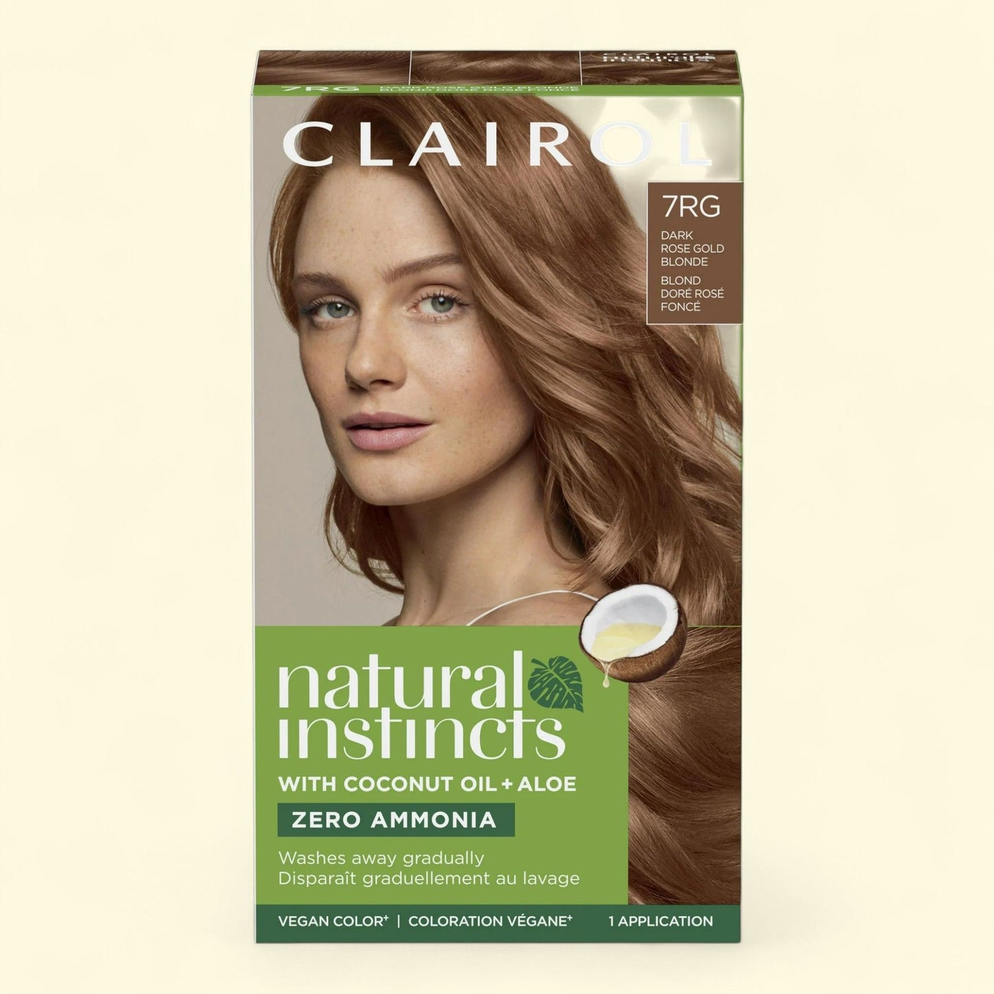 Clairol Natural Instincts Demi-Permanent Hair Color Creme, 7RG Dark Rose Gold Blonde, 1 Application, 1 pk