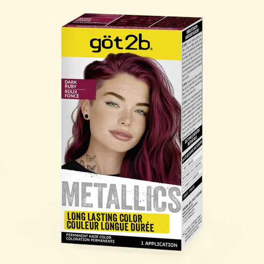 Schwarzkopf Got2b Metallics Hair Color, M68 Dark Ruby, 1 Application, 1 Pack
