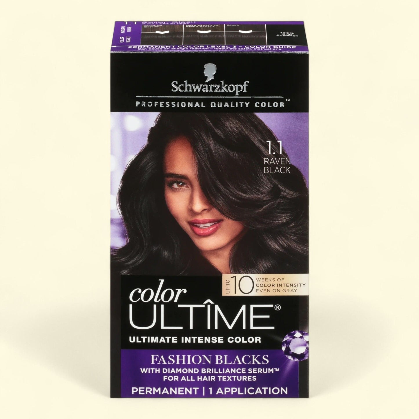 Schwarzkopf Color Ultime Hair Color Cream, 1.1 Raven Black, 1 Pack