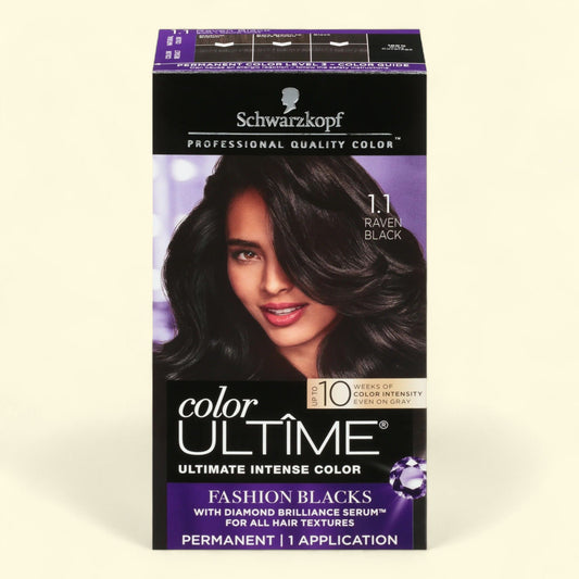Schwarzkopf Color Ultime Hair Color Cream, 1.1 Raven Black, 1 Pack