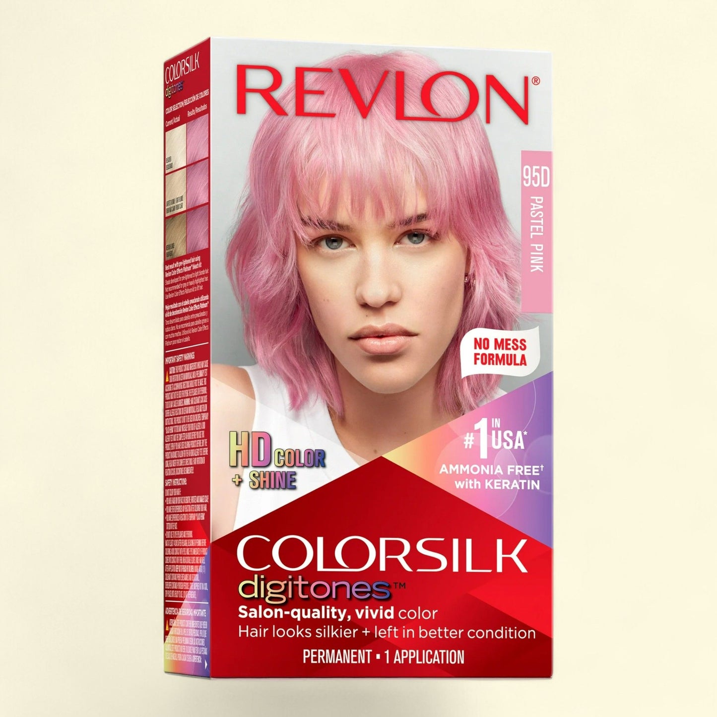 Revlon ColorSilk Digitones Hair Color, Pastel Pink, 1 count — authentic US product shipped worldwide by Treatspree
