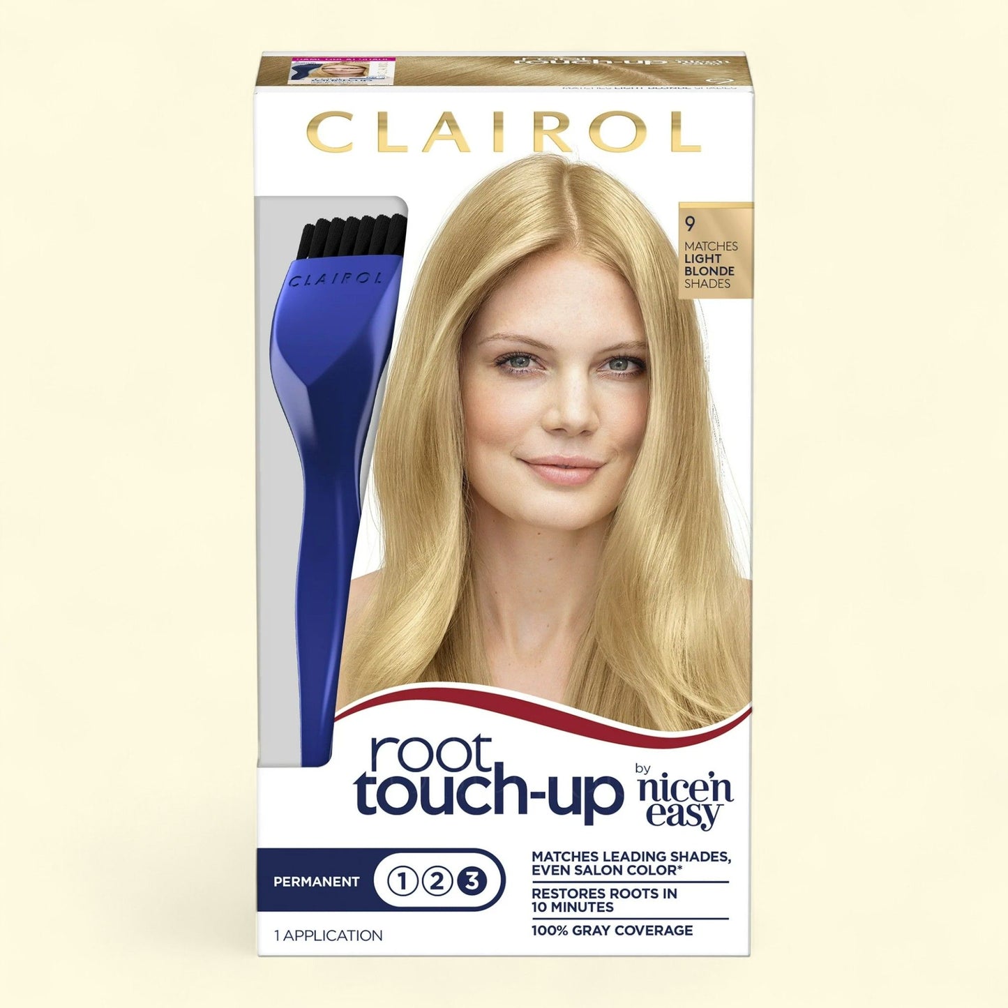 Clairol Root Touch-Up Nice'n Easy Permanent Hair Dye, 9 Light Blonde, 1 Kit